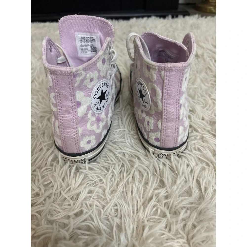 Converse Chuck Taylor All Star High Top Sneakers Lilac‎ Floral Women 5.5 Youth 3